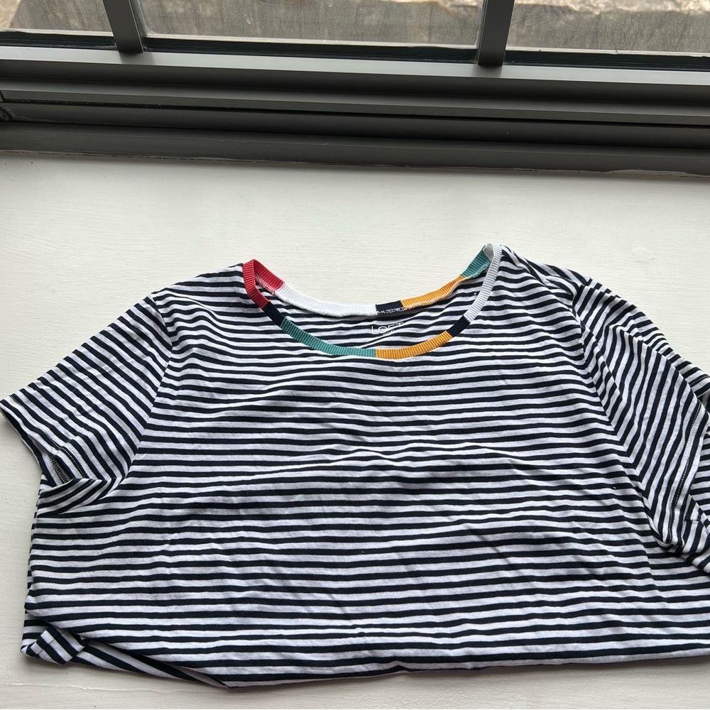 LOFT outlet navy cotton tshirt, worn once, size XL